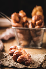 traditional turkish lokma on wooden background