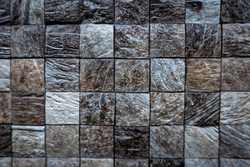 Gray ceramic mosaic on the wall as background