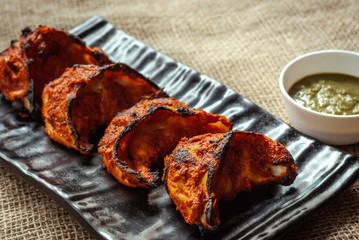 Momos/Dimsum with Indian Spices and mint chutney