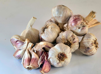 Wiązka czosnek (Allium L.) na białym tle