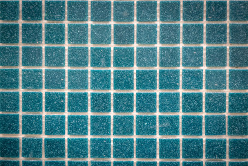 Blue ceramic mosaic on the wall as background