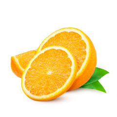 fresh orange isolated on white background