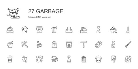 garbage icons set