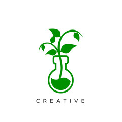 leaf lab logo design vector icon symbol