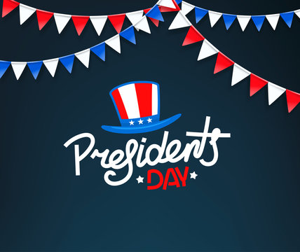 President`s day greeting card. Vector logo