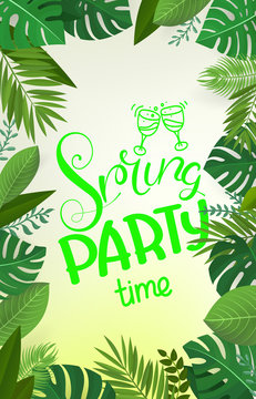 Spring party time vector concept