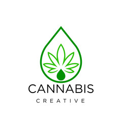 leaf cannabis oil design vector icon symbol