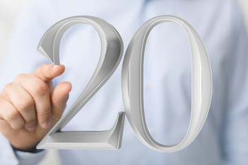 20 years anniversary celebration logotype with elegant celebration.