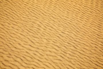 Fine sand texture - Sandy sunny beach for background - Top view - Full frame shot - Close-up sun sand texture on beach in summer – desert dune golden yellow - travel holiday vacation Close up