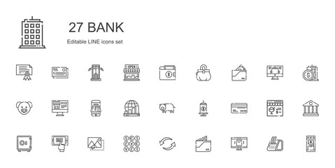 bank icons set