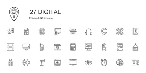 digital icons set