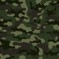 Fototapeta premium Green camouflage army pattern. Repeat print.