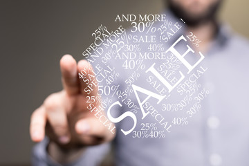 sale digital percent in hand