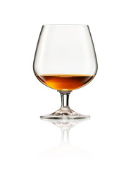 Whisky glass on white