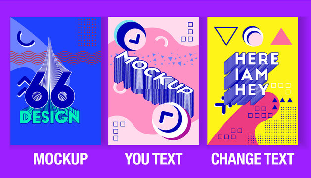 modern Abstract colorful collage poster design text mockup template. add your text/full editable text 