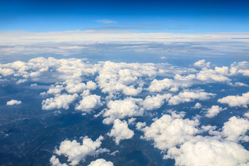 Fototapeta premium High blue sky and various shapes of white clouds