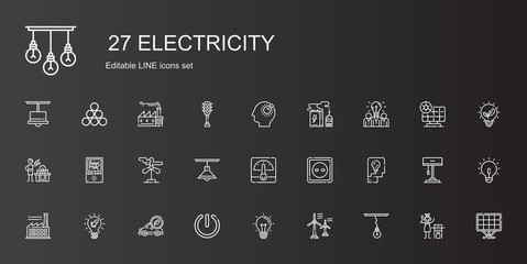 electricity icons set