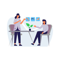 a patient consulted a beauty doctor about her body care vector illustration