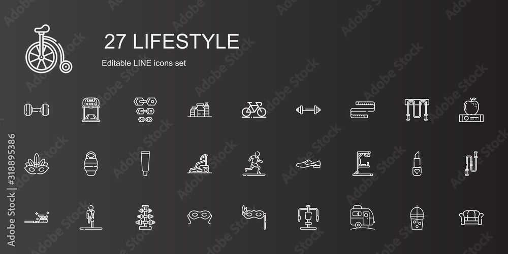 Wall mural lifestyle icons set