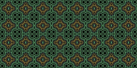 seamless pattern with green flowers