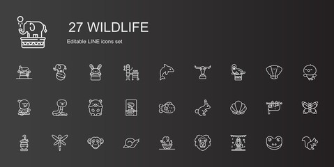 wildlife icons set