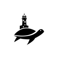 turtle beacon logo design vector