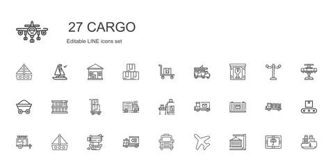 cargo icons set