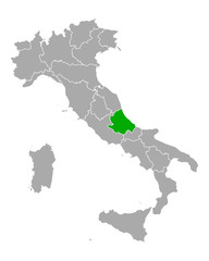 Fototapeta na wymiar Karte von Abruzzen in Italien