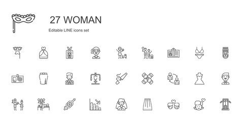 woman icons set