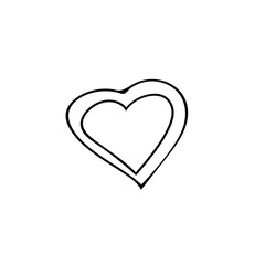 heart shaped frame icon element. hand drawn doodle liner simple style