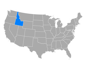Karte von Idaho in USA
