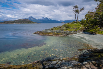Fototapeta na wymiar Coastal landscapes, Tierra del Fuego National Park, Ushuaia, Argentina