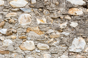 The texture of the stone wall close-up