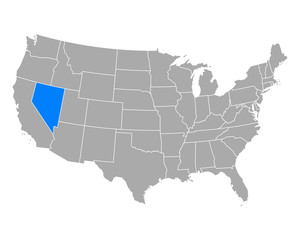 Obraz na płótnie Canvas Karte von Nevada in USA
