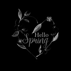 Beautiful watercolor spring flower art background illustration