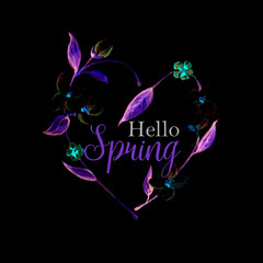 Obraz premium Beautiful watercolor spring flower art background illustration