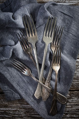 A few old silver forks.