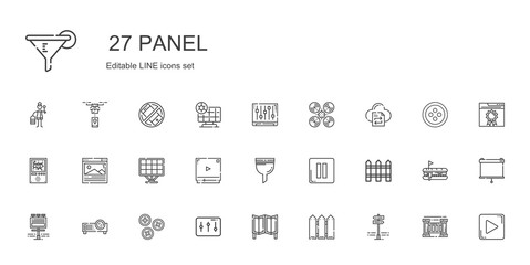 panel icons set
