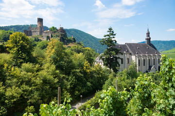 Beilstein town with Metternich Castle in Germany