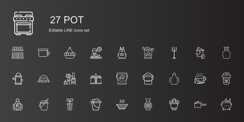 pot icons set