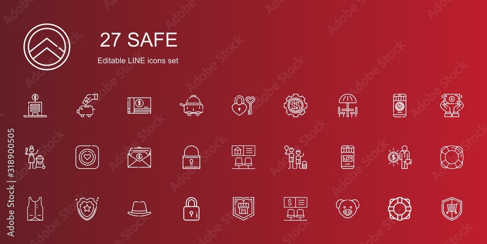 Poster safe icons set