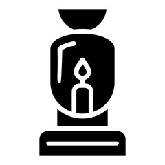 Campsite Metal Lantern Concept, Classic Shape Portable Gas Light Vector Icon Design, Expedition and Trekking Equipment on White Background