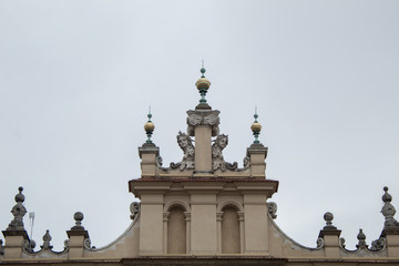 The Wawel Royal Castle close-up in winter time, located on the high bank of the Vistula, includes a...