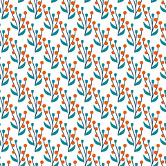 Seamless vector floral pattern with abstract flowers. - 318902185
