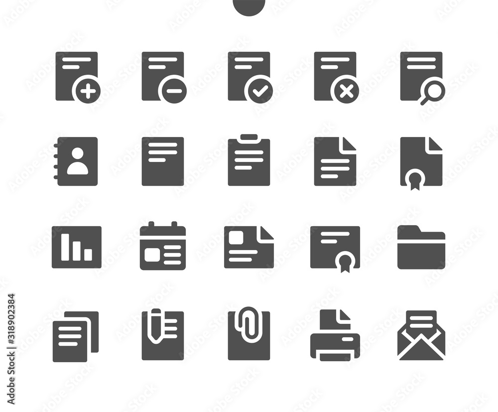 Poster documents ui pixel perfect well-crafted vector solid icons 48x48 ready for 24x24 grid for web graphi