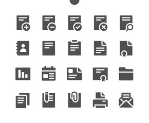 Documents UI Pixel Perfect Well-crafted Vector Solid Icons 48x48 Ready for 24x24 Grid for Web Graphics and Apps. Simple Minimal Pictogram