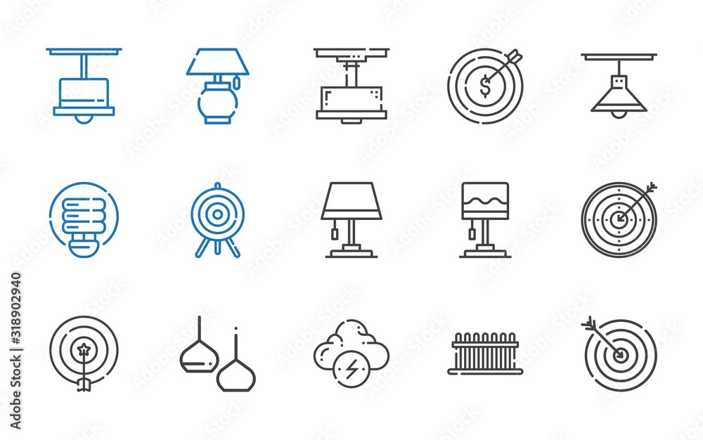 Wall mural efficient icons set