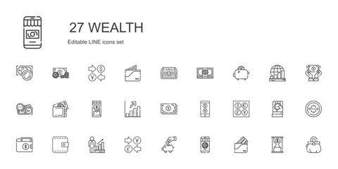 wealth icons set