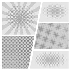 Comic page frame. Funny superhero comics book empty pages with stripes background template. Comic page frame. Funny superhero comics