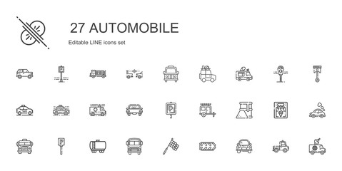 automobile icons set